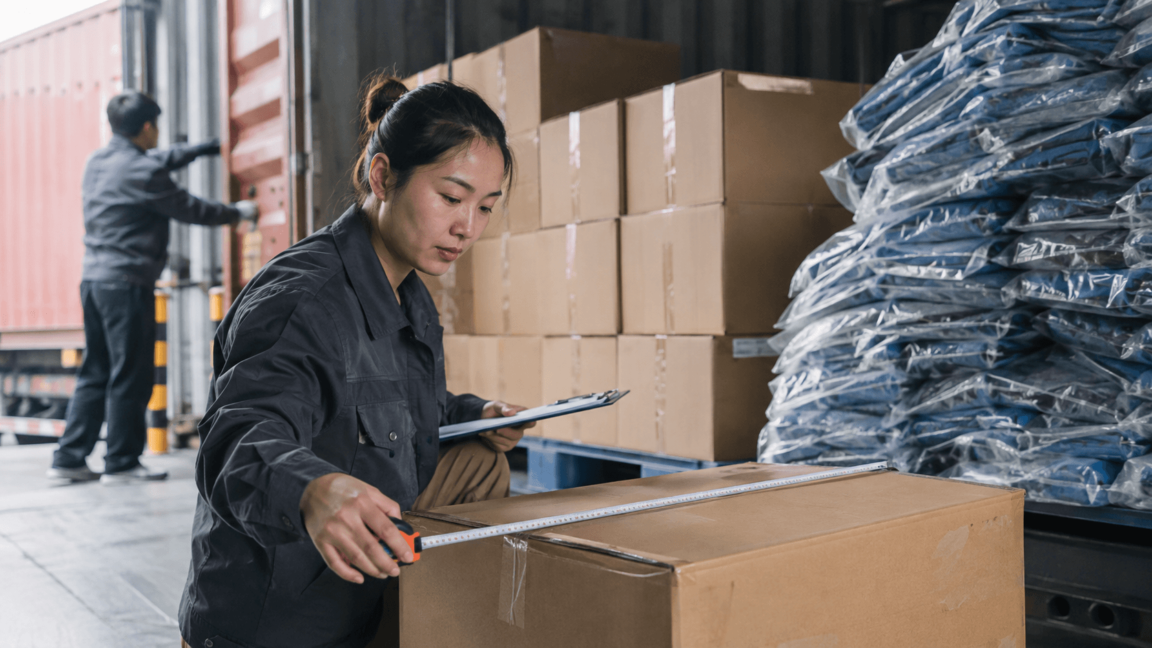 Illustrative PPE export packing and carton preparation